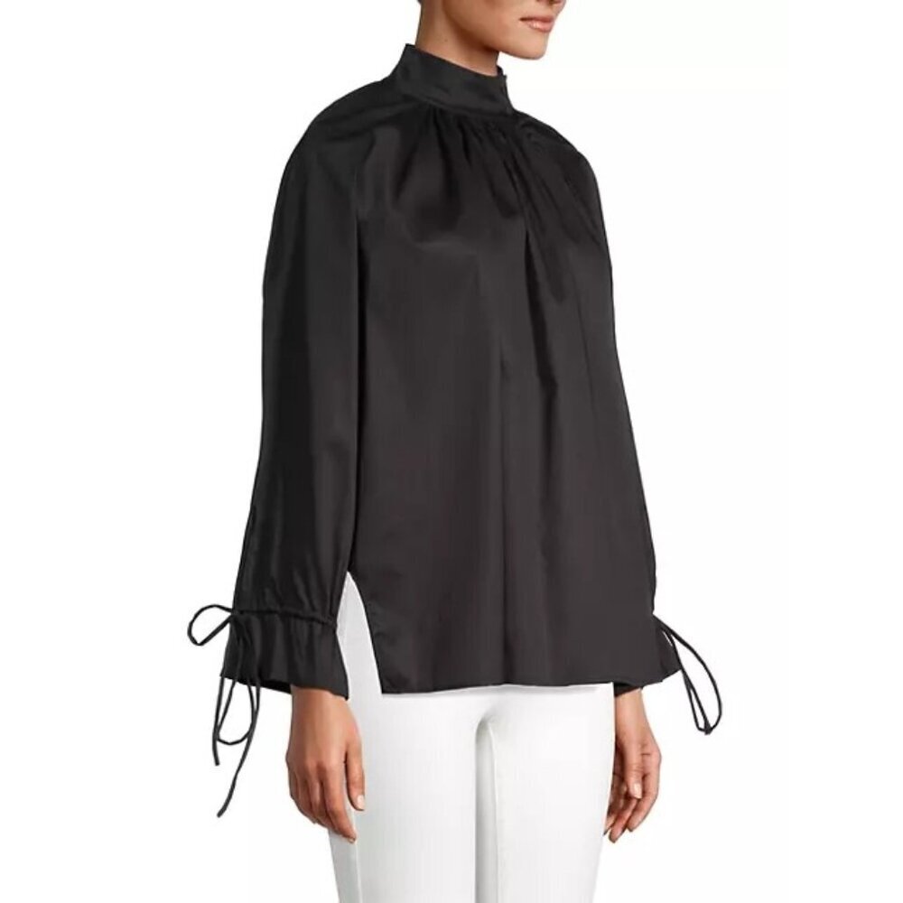 NWT Harshman Black Bianca Blouse High Neck Plus Size 3X